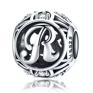 (imagen para) Pulsera estilo Pandora con colgante de letra R - SCC738-R