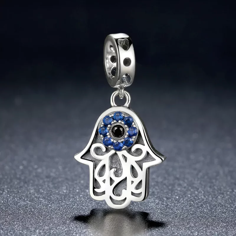 (imagen para) Pulsera estilo Pandora con colgante de mano de Fátima en plata - SCC085 - Ver 5