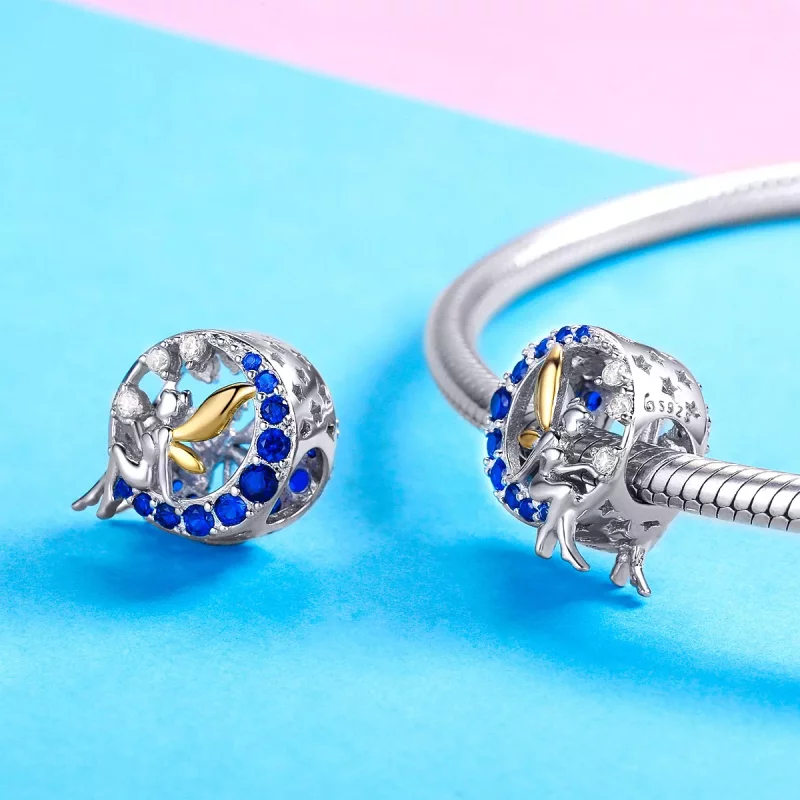 (imagen para) Pulsera estilo Pandora con dije de Elfo de la Luna - BSC070 - Ver 4