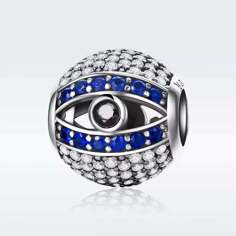 (imagen para) Pulsera estilo Pandora con dije de ojo turco plateado - SCC172 - Ver 2