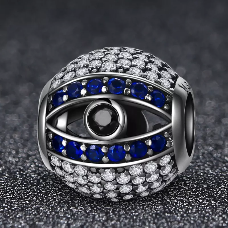 (imagen para) Pulsera estilo Pandora con dije de ojo turco plateado - SCC172 - Ver 3
