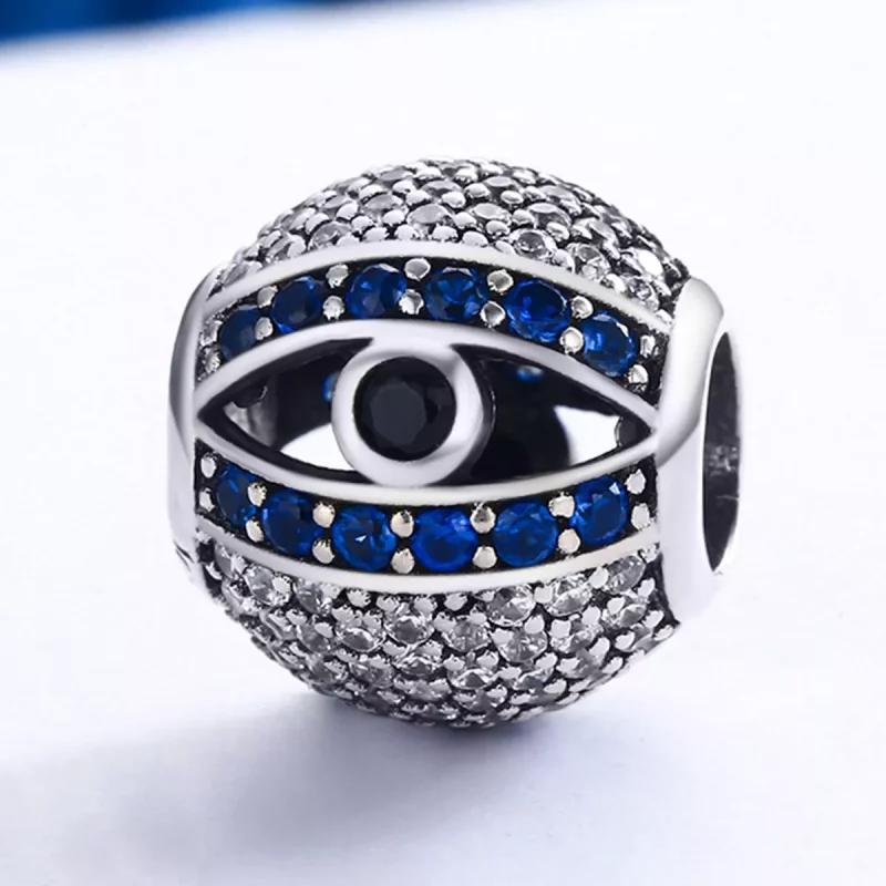 (imagen para) Pulsera estilo Pandora con dije de ojo turco plateado - SCC172 - Ver 4