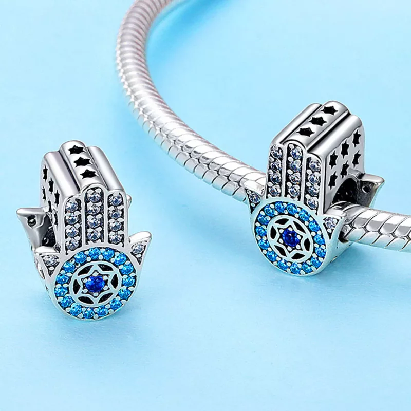 (imagen para) Pulsera estilo Pandora con dije de plata del Guardián de Fátima - SCC721 - Ver 2