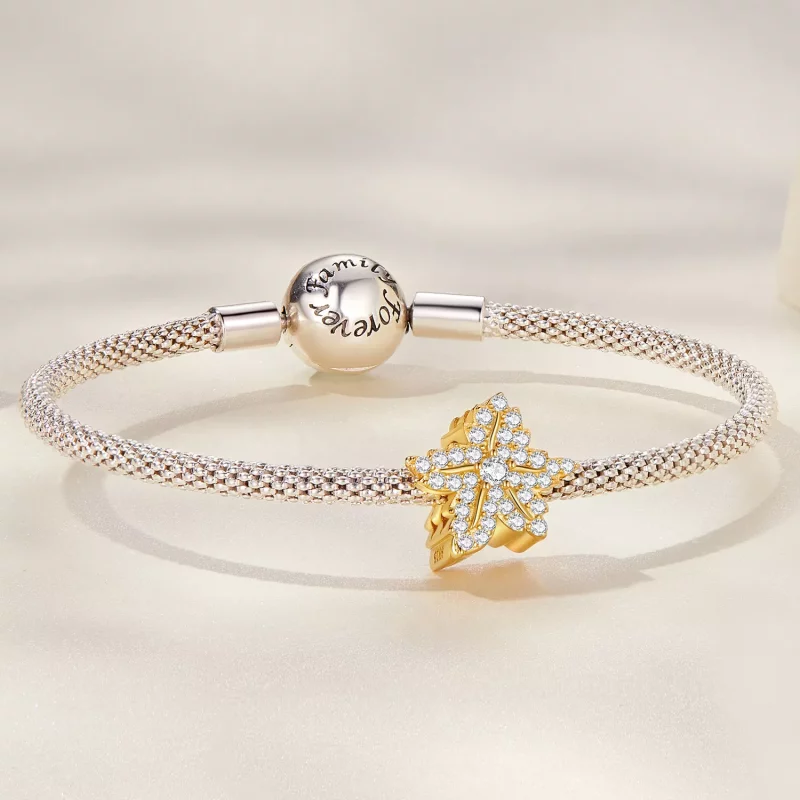 (imagen para) Pulsera estilo Pandora con encanto de hoja de arce - BSC673 - Ver 5