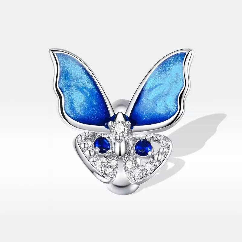(imagen para) Pulsera estilo Pandora con encanto de mariposa colorida - BSC405 - Ver 5