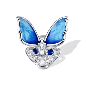(imagen para) Pulsera estilo Pandora con encanto de mariposa colorida - BSC405