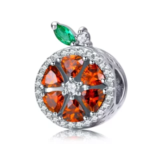 (imagen para) Pulsera estilo Pandora con encanto de pomelo plateado - SCC1277