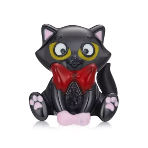 (imagen para) Pulsera estilo Pandora con encanto elegante de gato negro - SCC2031