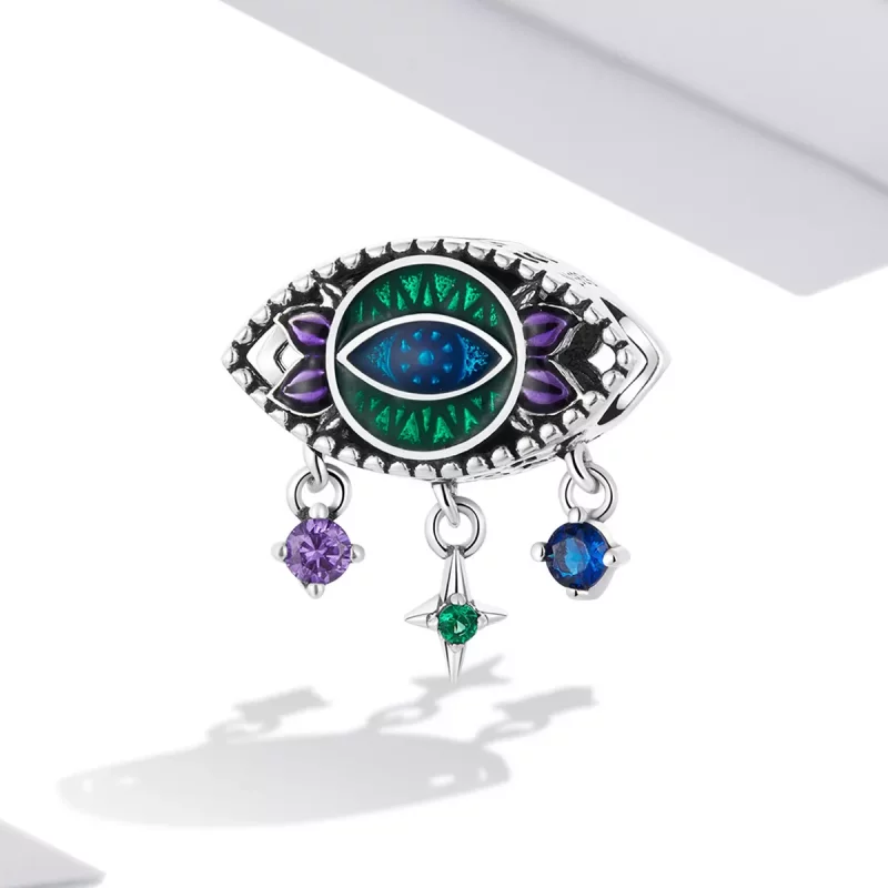 (imagen para) Pulsera estilo Pandora con encanto retro de ojo de demonio - SCC2162 - Ver 2