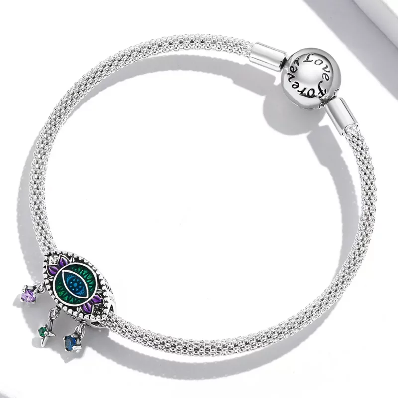 (imagen para) Pulsera estilo Pandora con encanto retro de ojo de demonio - SCC2162 - Ver 3