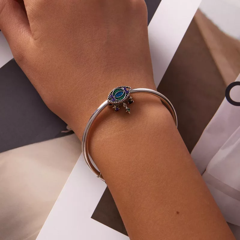 (imagen para) Pulsera estilo Pandora con encanto retro de ojo de demonio - SCC2162 - Ver 5