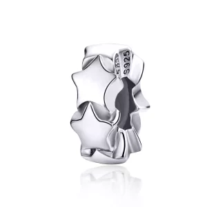 (imagen para) Pulsera estilo Pandora con separador plateado "Cielo estrellado" - SCC1169