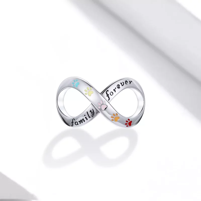 (imagen para) Pulsera estilo Pandora de plata con el charm de la huella de amor - SCC1849 - Ver 2