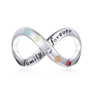 (imagen para) Pulsera estilo Pandora de plata con el charm de la huella de amor - SCC1849