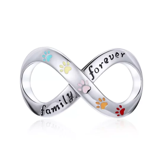 (imagen para) Pulsera estilo Pandora de plata con el charm de la huella de amor - SCC1849