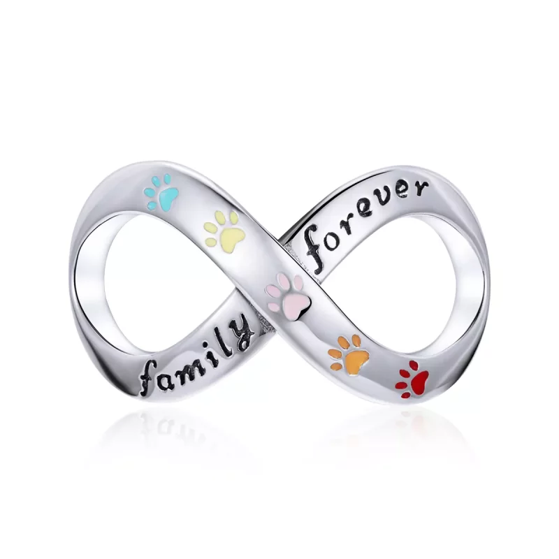 (imagen para) Pulsera estilo Pandora de plata con el charm de la huella de amor - SCC1849