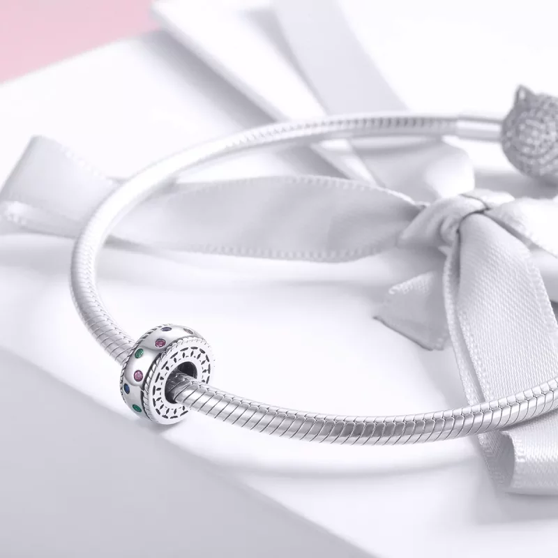 (imagen para) Spacer de estilo Pandora Momento de Primer Encuentro en plata - SCC1005 - Ver 3
