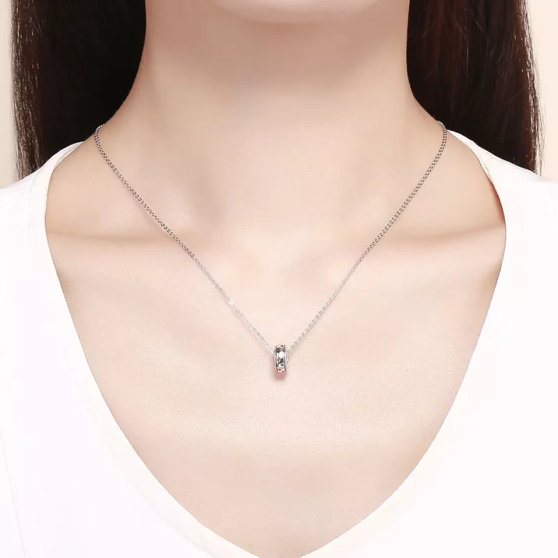 (imagen para) Spacer de estilo Pandora Momento de Primer Encuentro en plata - SCC1005 - Ver 5