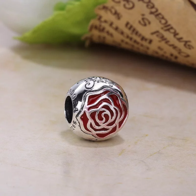 (imagen para) Charm Disney, Belleza Enchanted Rose PANDORA - Ver 2