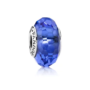 Charm Cristal de Murano Facetado Azul - PANDORA (imagen para) Charm Cristal de Murano Facetado Azul - PANDORA