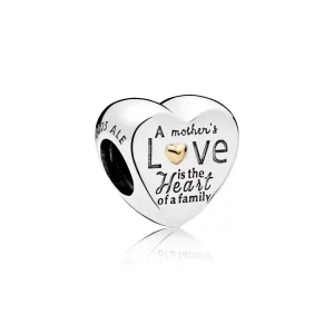 Charm en plata de ley y oro Corazón de la familia PANDORA (imagen para) Charm en plata de ley y oro Corazón de la familia PANDORA