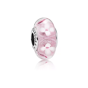 (imagen para) Charm cristal de Murano Campo de Flores Rosa - PANDORA