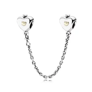 (imagen para) Cadena de seguridad Coraz&oacute;n y Corona - PANDORA