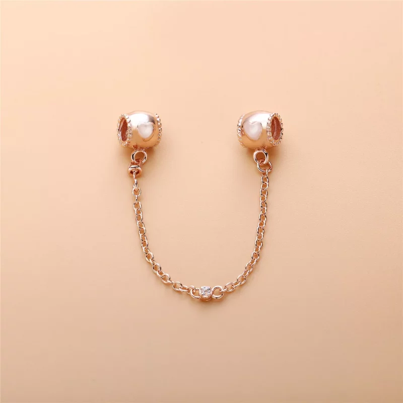 (imagen para) Cadena de seguridad en PANDORA Rose Corazones - Ver 2