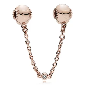 (imagen para) Cadena de seguridad en PANDORA Rose Corazones
