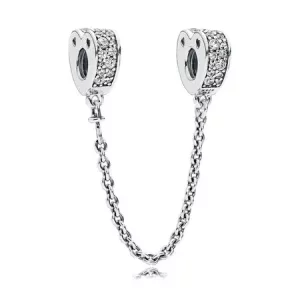 (imagen para) Cadena de seguridad en plata de ley Arco de Amor Brillante - PANDORA