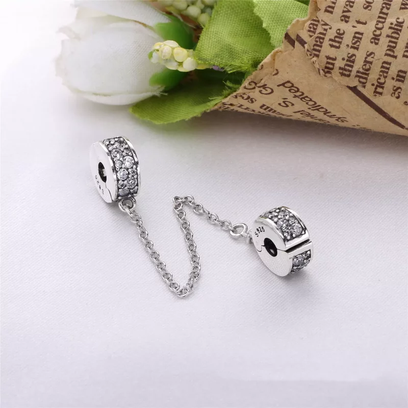 (imagen para) Cadena de seguridad en plata de ley Brillante Elegancia PANDORA - Ver 2