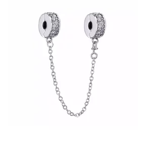 (imagen para) Cadena de seguridad en plata de ley Brillante Elegancia PANDORA