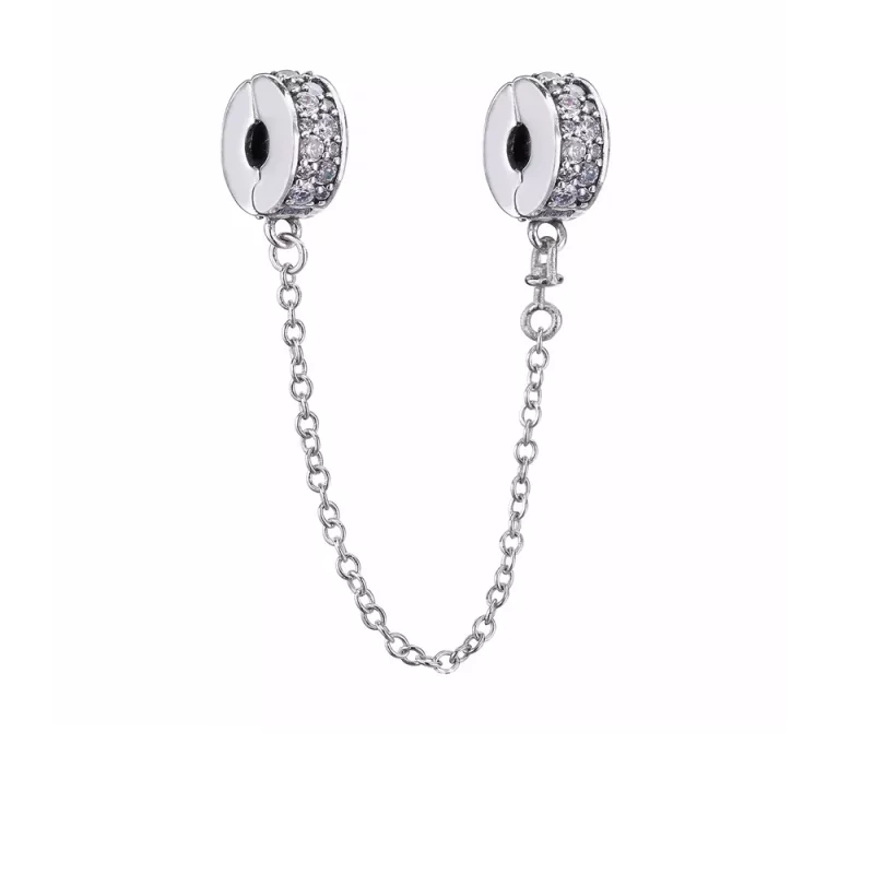 (imagen para) Cadena de seguridad en plata de ley Brillante Elegancia PANDORA