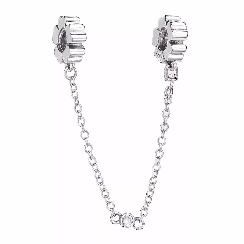 (imagen para) Cadena de seguridad en plata de ley Campo de Flores Silvestres - PANDORA - Ver 2