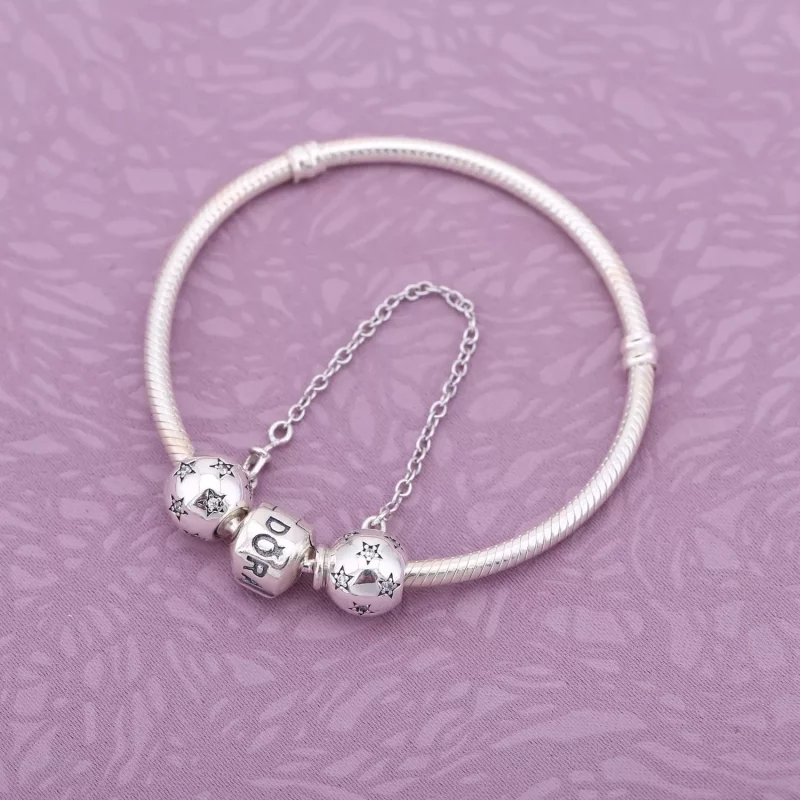 (imagen para) cadena de seguridad Estrella de plata PANDORA - Ver 2