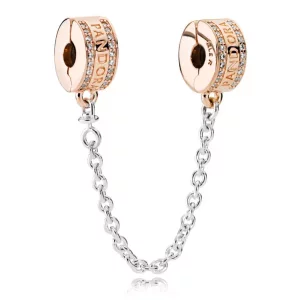 (imagen para) cadena de seguridad oro rosa Logo PANDORA
