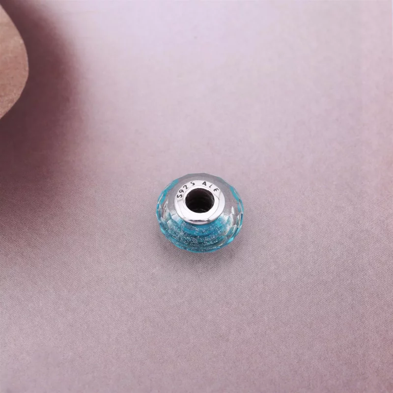 (imagen para) Charm cristal de Murano verde-azulado - PANDORA - Ver 3