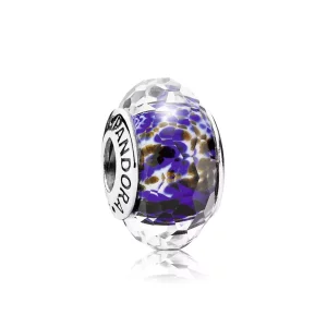 (imagen para) Charm Cristal de Murano Facetado Azul Shibori - PANDORA