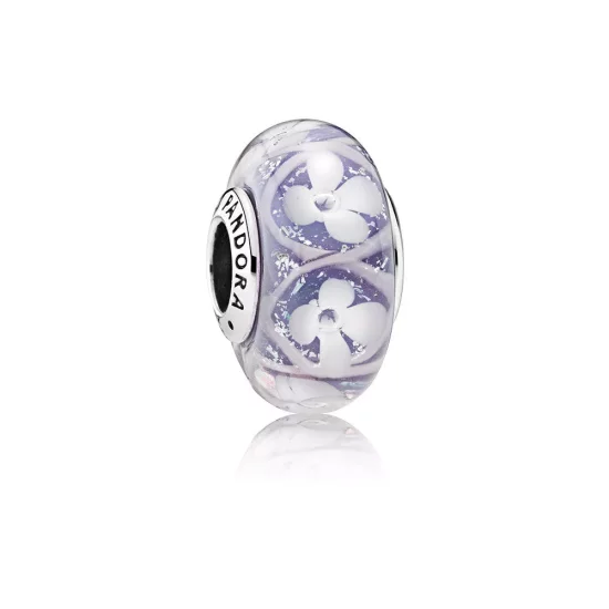 (imagen para) Charm cristal de Murano Campo de Flores Morado - PANDORA
