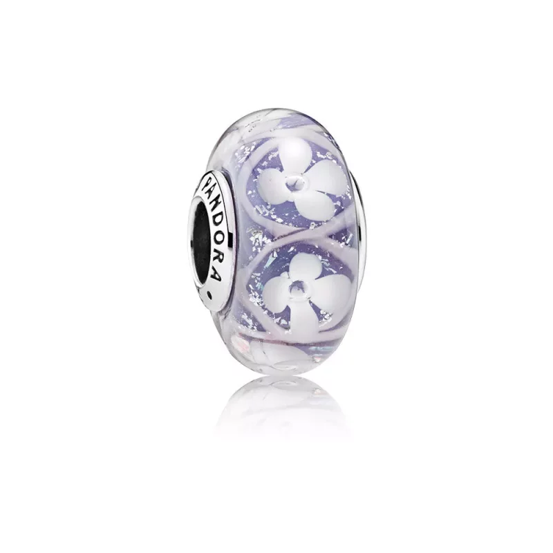 (imagen para) Charm cristal de Murano Campo de Flores Morado - PANDORA