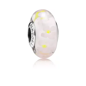 Charm en plata y cristal de Murano Margaritas blancas - PANDORA (imagen para) Charm en plata y cristal de Murano Margaritas blancas - PANDORA