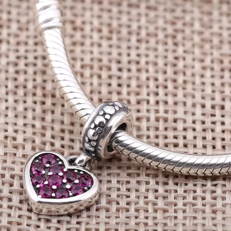 (imagen para) Charm Colgante Coraz&oacute;n Pav&eacute; Rojo - PANDORA - Ver 2