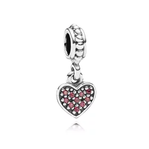 (imagen para) Charm Colgante Coraz&oacute;n Pav&eacute; Rojo - PANDORA