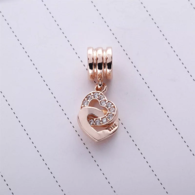 (imagen para) Charm colgante corazones entrelazado - PANDORA - Ver 3