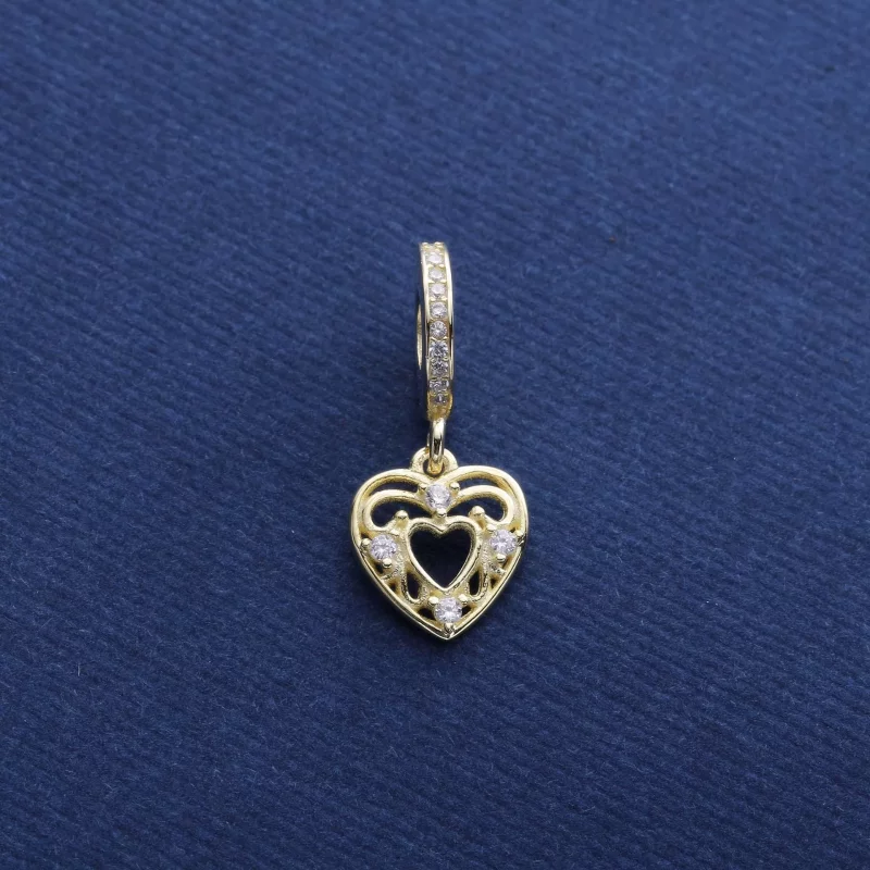 (imagen para) Charm colgante de oro Corazon romantico PANDORA - Ver 2