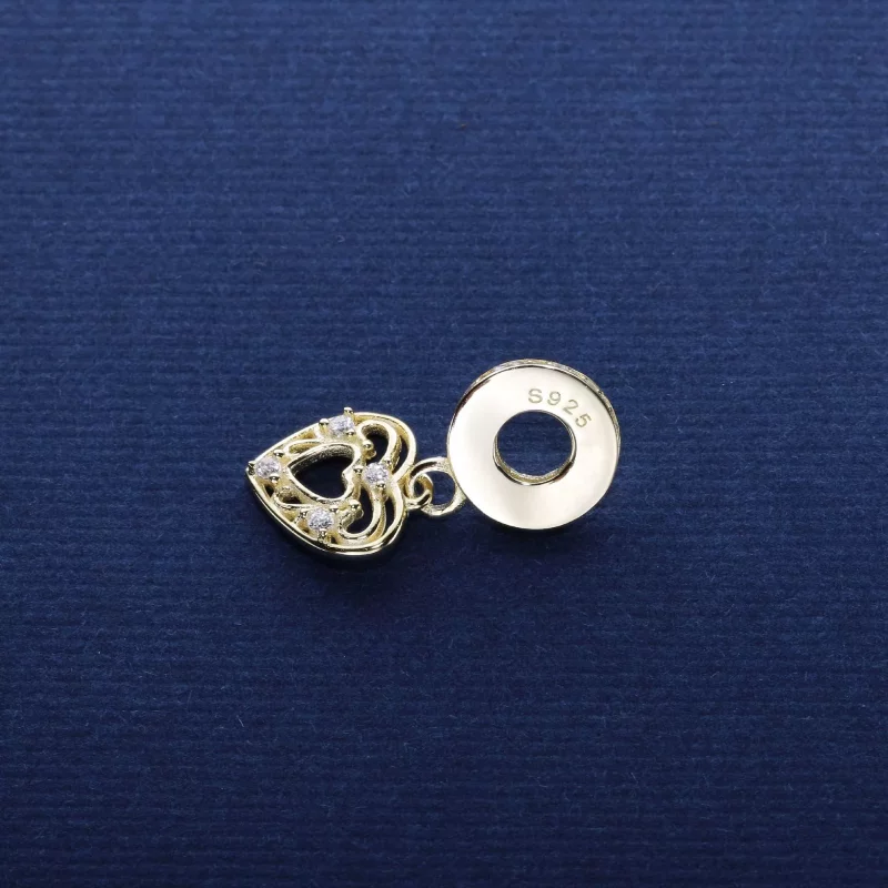 (imagen para) Charm colgante de oro Corazon romantico PANDORA - Ver 3
