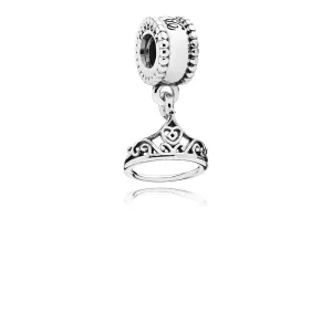 (imagen para) Charm colgante Disney Belle Tiara Plata PANDORA