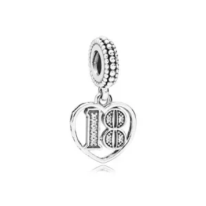 (imagen para) Charm colgante en plata de ley 18 A&ntilde;os de Amor - PANDORA