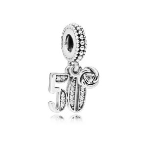 (imagen para) Charm colgante en plata de ley 50 A&ntilde;os de Amor - PANDORA