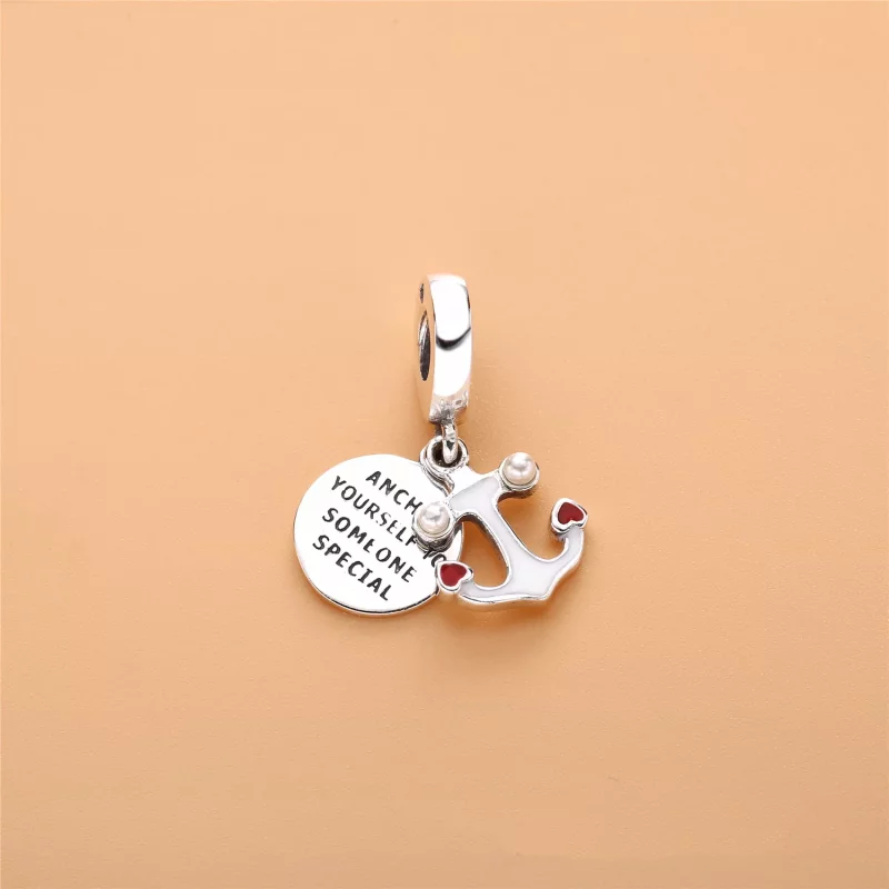 (imagen para) Charm colgante en plata de ley Ancla del Amor - PANDORA - Ver 3